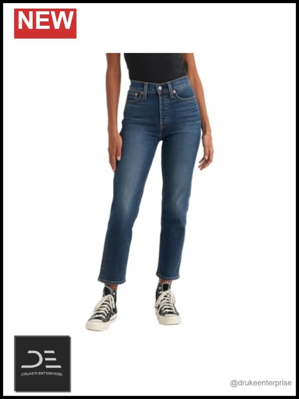 Levi's Wedgie Straight Jeans Women's High Rise Stretch Cotton Blend